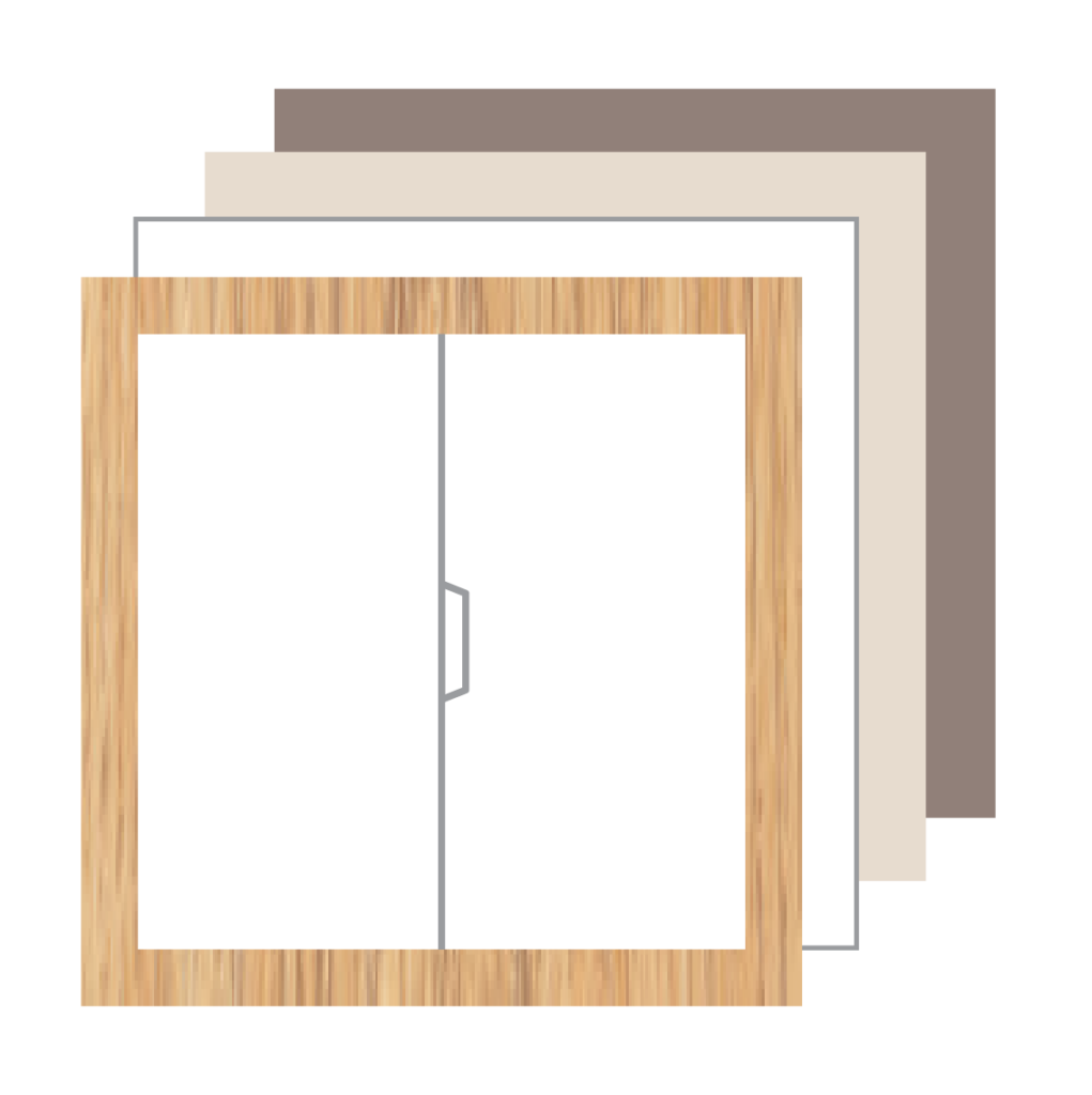 light oak window with color palette